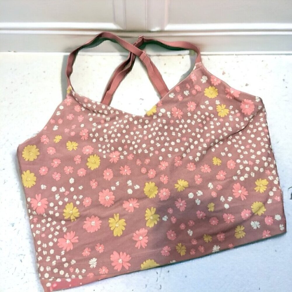 Aerie Ditsy Floral Athleisure sports bra  tank top M